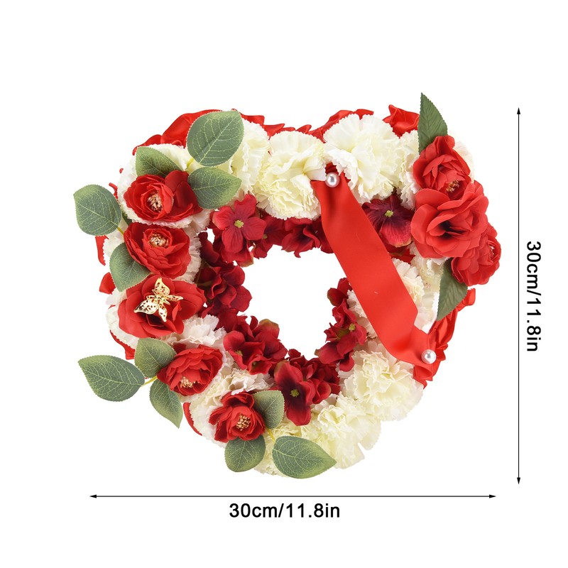 Artificial Heart Shaped Wreaths Wedding Wreaths Fake Flowers Decoration for
