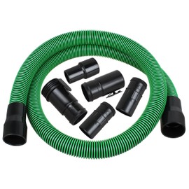 WS25020A Replacement Vacuum Hose, 2-1/2-inch x 7-feet Dual-Flex Locking Shop Vac Hose for Wet Dry Shop Vacuum Cleaners,with 6 Fittings Fits Most Vacuum Cleaners