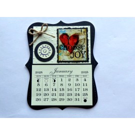 HANDMADE INSPIRATIONAL I CHOOSE JOY 2025 MINI MAGNETIC CALENDAR MONTHLY TEAR OFF PAGE