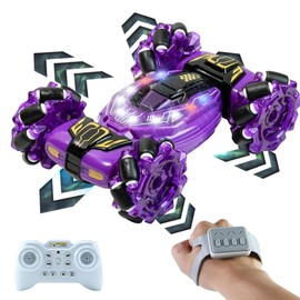 Gesture Sensing RC Stunt Car - 4WD 2.4GHz Remote&Hand Control Gesture Sensing Car, Double Sided 360° Rotating Off Road Twist Cars with Lights & Music, Gift for Boys Girls