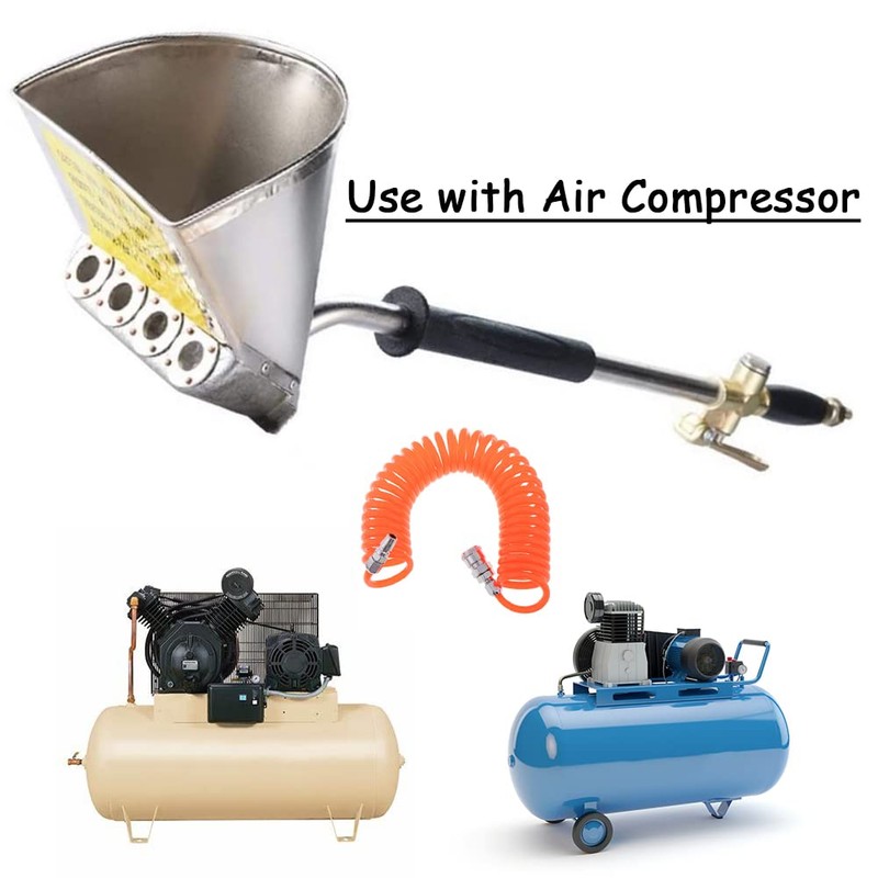 Uenede Stucco Sprayer Gun, 4 Jet Cement Mortar Paint Hopper