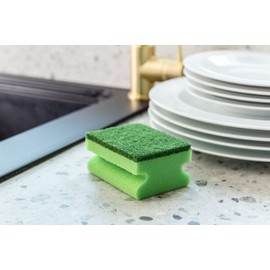 Addis Fairy Originals Non Scratch General Dual Sponge Scourer with Crystals, Pack of 6, Green One Size