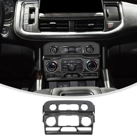 Linskip Climate Control Cover Compatible with 2021 2022 2023 2024 Chevy Suburban Tahoe Accessories & 2021-2023 GMC Yukon, Infotainment System Trim for Suburban Accessories(Black Carbon Fiber)