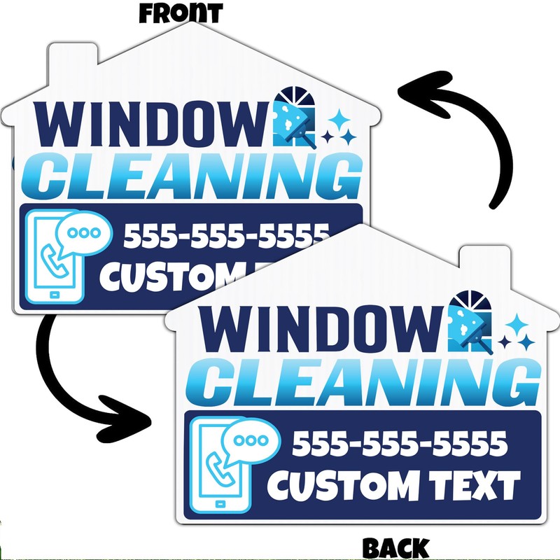 10-Pack Custom Window Cleaning Yard Sign - Two Sided Print
