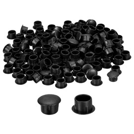 uxcell 300Pcs Screw Hole Plugs, 10mm(3/8") Dia Plastic Round Button Plugs Snap in Locking Hole Covers Flush Type Caps for Furniture Cabinet, Black