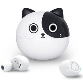 AMAFACE - Auriculares inalámbricos inalámbricos con Bluetooth 5.0 de dibujos animados, micrófono integrado, lindos panda auriculares, audífonos impermeables IPX5, auriculares deportivos inalámbricos,