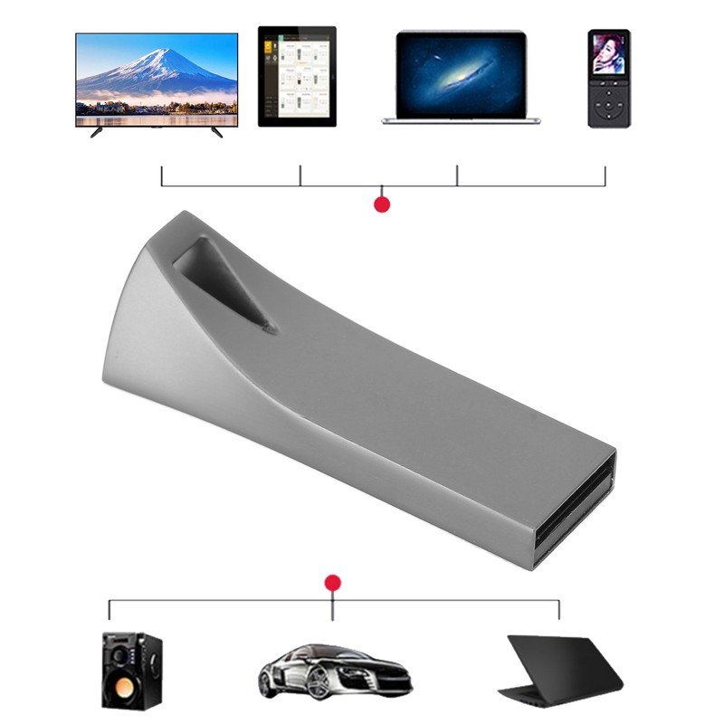 U Disk Mini Metal Portable Gray USB 2.0 Flash Drive