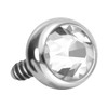 PIERCINGLINE Titanium Screw Ball with Male Thread 0.9 mm Crystal