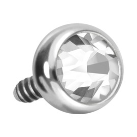 PIERCINGLINE Titanium Screw Ball with Male Thread 0.9 mm Crystal Piercing Attachment Replacement Choice of Colours and Sizes, Titanium
