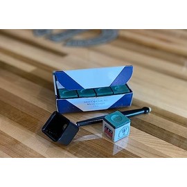 Y2PLAY Deluxe Chalk Stick Holder Pocket Chalker Pool/Billiard Cue Accessory w/One Dozen Silver Cup Green Chalk