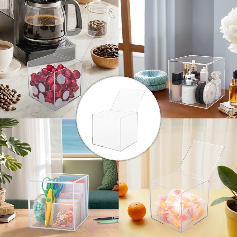 EXZACT Coffee Capsule Cube 15cm Acrylic, Coffee Pod Basket Organiser