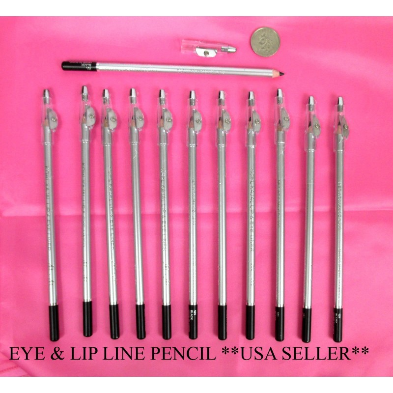 LOT OF 36--Black Eyeliner Pencil With Sharpner cosmetic -EP72B