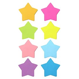 Notas adhesivas en forma de estrella de 8 colores brillantes, bloc de notas adhesivas de 75 hojasbloc, notas autoadhesivas (8 blocs)                  