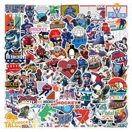 Pack of 100 Hockey Puck Stickers, Ice Hockey Stickers, Vinyl Waterproof Graffiti Stickers for Skateboard, Car, Laptop, Guitar, Teenagers, Children