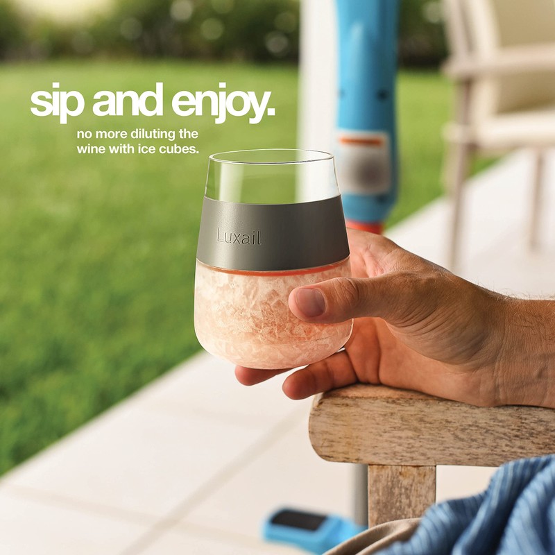 luxail Wine Glasses, Plastic Wine Glasses Set of 4, Wine