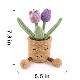 caiyjhao Wool Woven Tulips, Artificial Plants Permanent Tulips, Hand-Woven Flowers Suitable for Dining Tables, Offices, Birthday Gifts, Weddings, Thanksgiving Decorations (Purple)