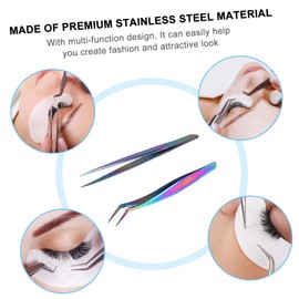 TOVINANNA 1 Set Stainless Steel Eyelash Tweezers Durable Makeup Clamp for Easy Eyelash Extensions and Adjustments Ergonomic Handle for Comfort Present for Friends and Family