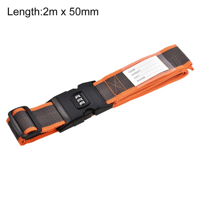 sourcing map Luggage Straps with Buckle Combination Lock 2 m