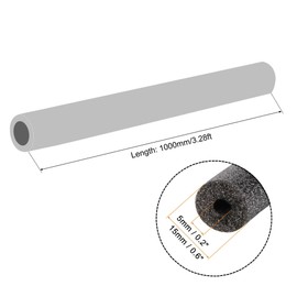 sourcing map Foam Tube Sponge Protective Sleeve Black Seal Sleeve Polyethylene Pipe 5mm(0.2 Inch) ID for Pipe Insulation, Pack of 2