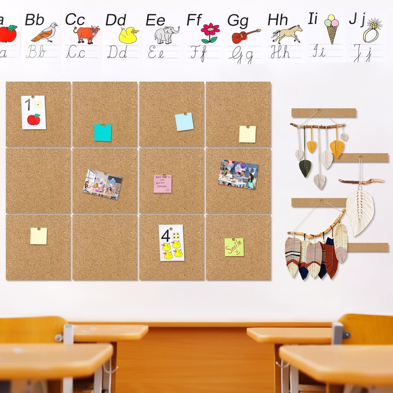 Aodaer 12 Pack Cork Boards 48" x 36" Thick Bulletin