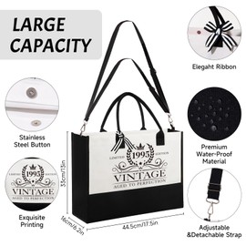 30th Birthday Gifts for Women, Cool Turning Happy 30 Year Old Gifts Ideas for Her Sister Best Friend Wife Daughter, Vintage 1995 Handbag & Cosmetic Bag & Back in 1995 Poster