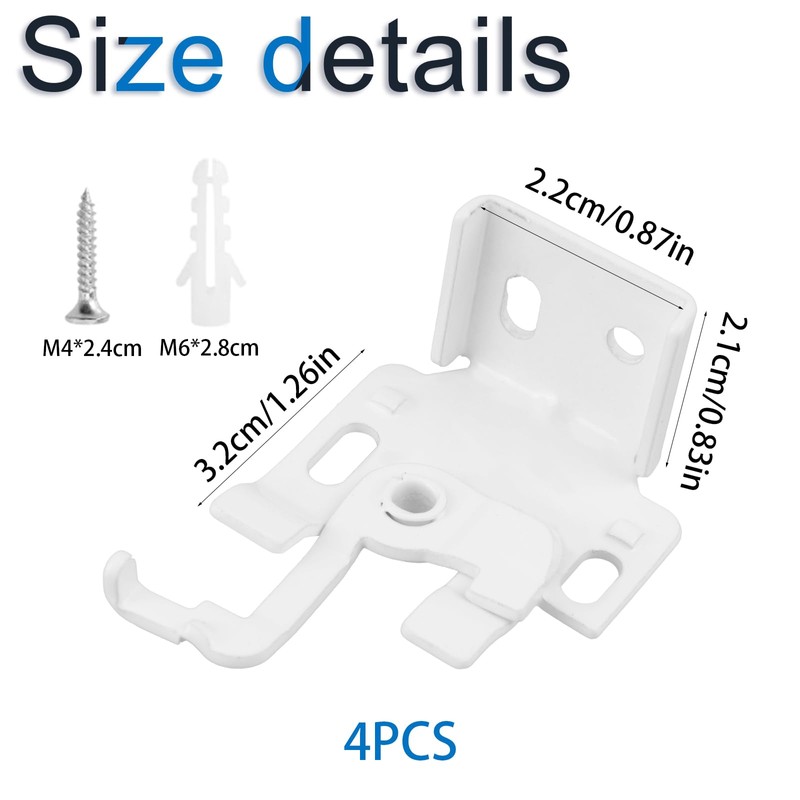 INCREWAY Roman Blinds Fixing Brackets， 4PCS Shades Fastener with Swivel