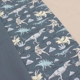 VmG-Store 1.5 m Cotton Fabric Set Design Fabric + 2 x Plain Colour Coordinated 100% Cotton Material Selection (Dino Set56)