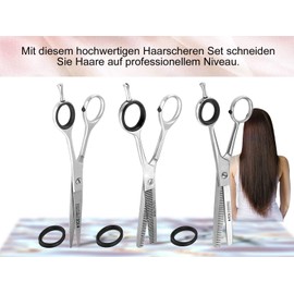 4 Piece Hair Scissors Set with Hairdressing Scissors Thinning Scissors Comb and Thinning Comb from Solingen