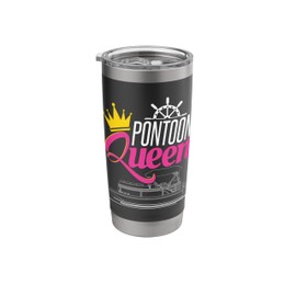 Pontoon Queen - Funny Pontoon Boat Pontooning Party Boat Stainless Steel Insulated Tumbler
