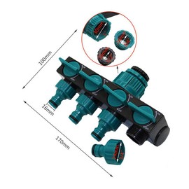 Duokon 4 Way Hose Divider Garden Hose Divider DN20 DN25 FNPT Tap Splitter with 1/4" Quick Connect Irrigation Fitting