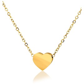 Heart Gold Necklace, Dainty Gold Heart Necklace for Women, Dainty Gold Jewelry Gifts - Valentine's Day Gifts for Her