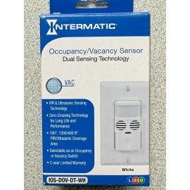 Intermatic NEW Intermatic Wall Mount In-Wall Dual Occupancy Sensor Switch IOS-DOV-DT-WH