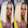Ombre Blonde Bob Wig Human Hair Glueless 13x4 Lace Front