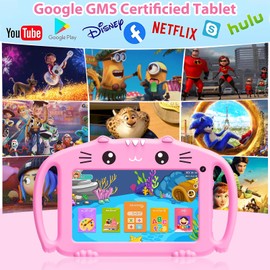 VESWWE Kids Tablet for Children 7 Inch Children's Tablet Android with WiFi 32GB ROM Dual Camera Parental Control Children's Tablet from 3 Years to 14 (Pink)