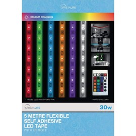 Status 5m LED Colour Changing Tape Kit | 30 Watt Colour Changing | 16 Colour Modes | 4 Transition Modes | Remote Control with 5m Range | SL5MCCTKP1B2