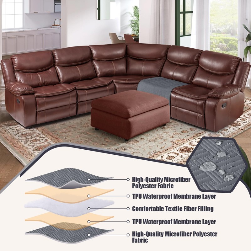 KinCam Waterproof Recliner Sectional Couch Covers, Oversized Reclining Sofa Covers