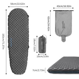 Naturehike 3.5 R Value Camping Sleeping Mat 4 Seasons Ultralight Self-Inflating Sleeping Mat Air Mattress Durable with Inflatable Bag