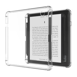 Zeking Designed for kobo Sage Case, Anti-Scratch Crystal Clear TPU Rubber Soft Skin Silicone Built-in Stylus S Pen Holder Protective Case for kobo Sage (Clear)