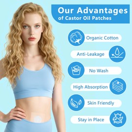 Castor Oil Patches, 40PCS DIY Castor Oil Pack Wrap（No Oil）