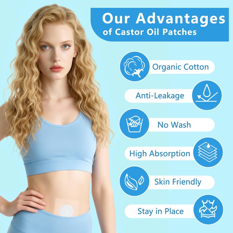 Castor Oil Patches, 40PCS DIY Castor Oil Pack Wrap（No Oil）