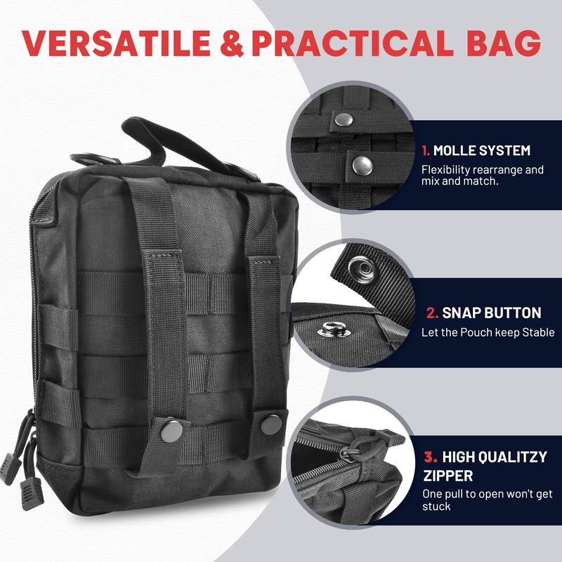 MOTOTIPS Tactical Seat Back Organizer, Molle Seat Back Organizer Panel