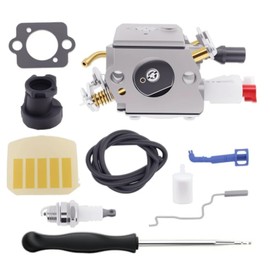 Cnfaner Carburetor for Husqvarna 350 340 Chainsaw Parts 351 353 340E 340EPA 345 345E 345EPA 346XP 350EPA 353EPA 354EPA Single Tube C3-EL18 with Adjustment Tool Kit