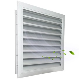 Byson 20" x 20" Aluminum Gable Vent - MaxShield Series Anodized Louvered Vent - Weatherproof Louver Air Vent Grille with Steel Mesh - HVAC, Attic, Container and Shed Vent