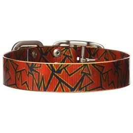 Dublin Dog Koa Collection Shattered 12.5 by 17-Inch Dog Collar, Medium, Magma Orange