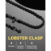 Men 3.8mm Chain Black Twisted Rope Chain Necklace, 20"