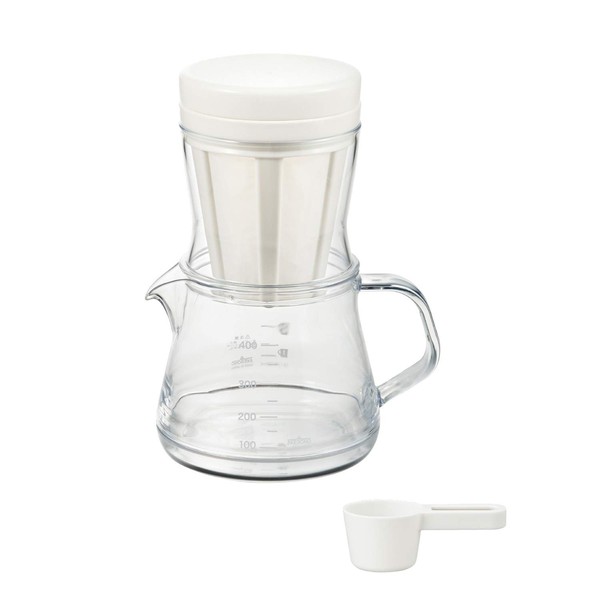 Akebono Stolon Coffee Server, 400, 2-Way Dripper Set, White, For