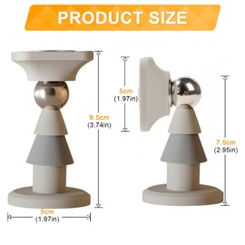 JAONLD Door Holder Magnetic Door Stopper Magnetic Floor Magnetic Door Stopper Magnetic Quiet and Shock-Free Suitable for All Types of Doors and Windows (Grey)