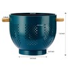 Metal Colander with Wood Handle, Powder Coated Steel Large Kitchen