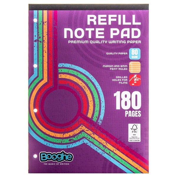 Booghe, A4 Refill Notepad, Micro-Perfed for Easy Removal of Pages