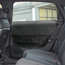 RUIANTE 2PCS Car Door Protector for Dogs Anti Scratch Protection with Pockets nets Door Protectors Vehicle Door Covers Guard Universal Fit for Vehicles Car Sedan, Truck, Pickup, SUVs 600D (Black 2pc)